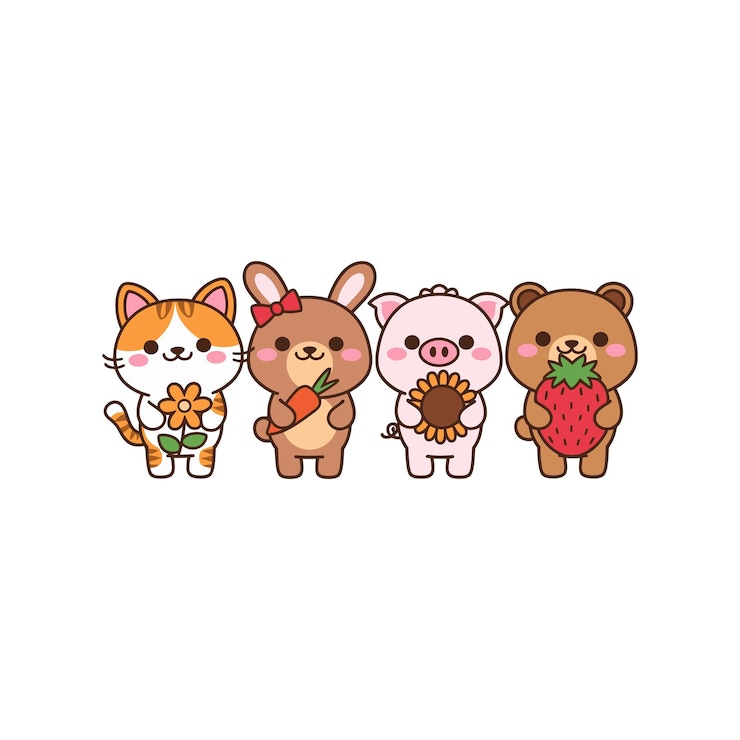 Vektor cute bear zeichentrickfilm-satz-vektor