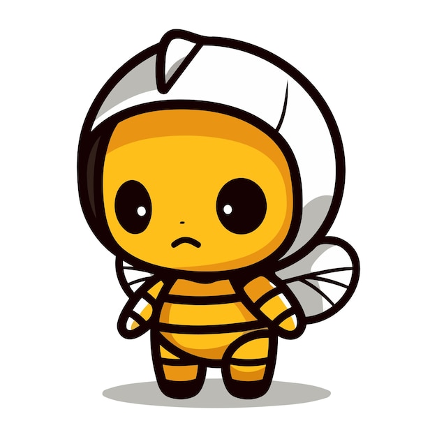 Cute bee cartoon maskottchen charakter vektor-illustrationsdesign