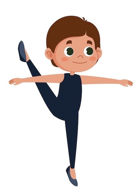 Cute boy ballett vektor isoliert auf weißem hintergrund kid dancing illustration rosa kleid hobby