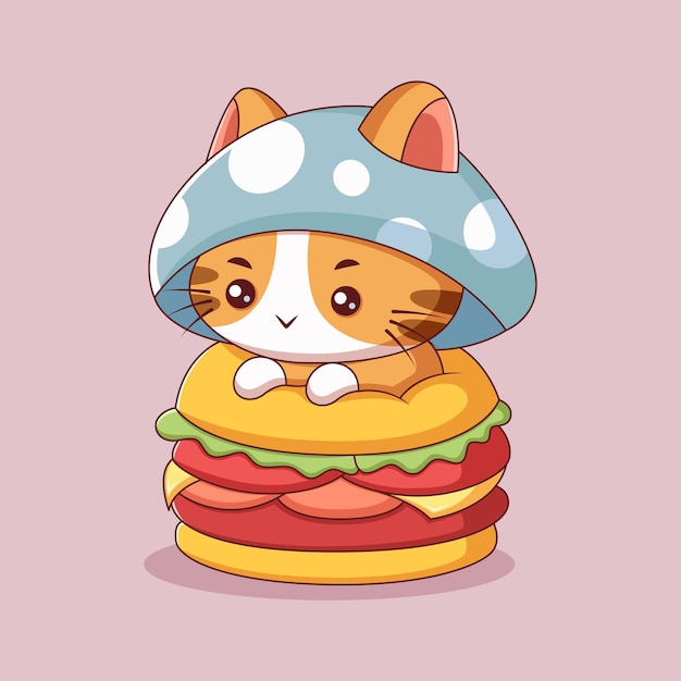 Cute Cat-Charakter-Design-Illustration