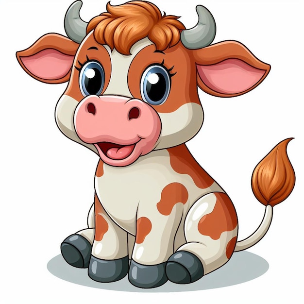 Vektor cute cattle vector zeichentrickfilm-illustration