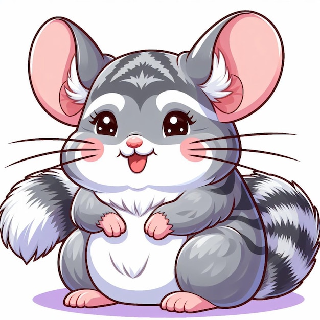 Cute chinchilla vector zeichentrickfilm-illustration