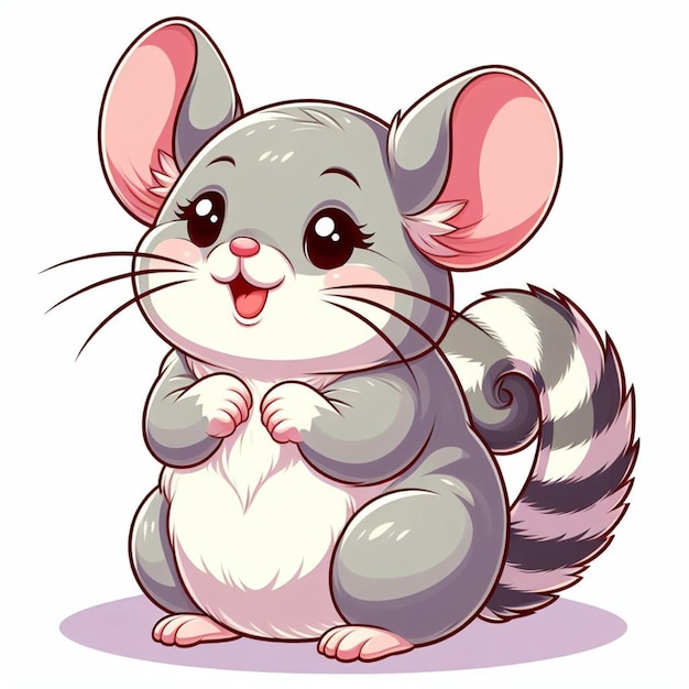 Cute Chinchilla Vector Zeichentrickfilm-Illustration