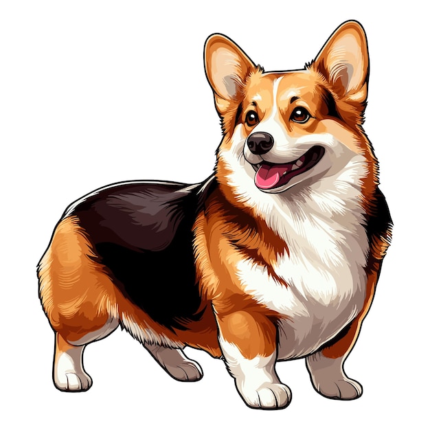 Vektor cute corgi-hund-vektor-cartoon-illustration