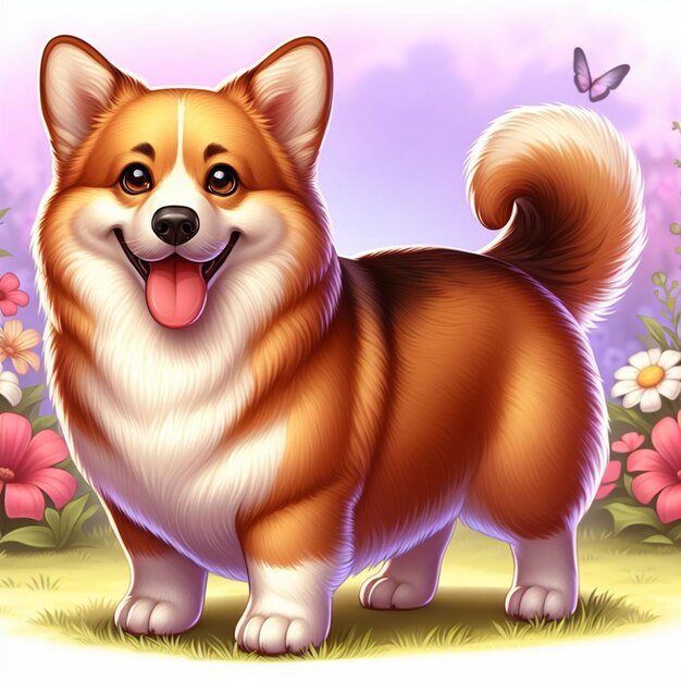 Vektor cute corgi hunde vektor zeichentrickfilm illustration