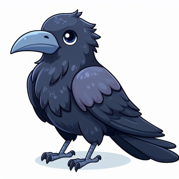 Vektor cute crow vector zeichentrickfilm-illustration