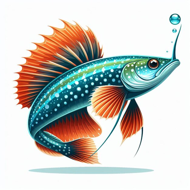 Vektor cute dab fish vector zeichentrickfilm-illustration
