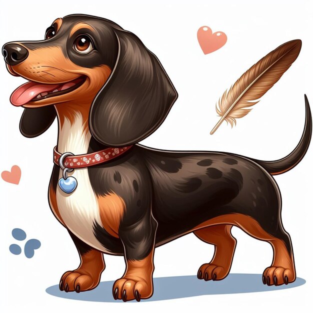 Vektor cute dachshund dog vector zeichentrickfilm-illustration