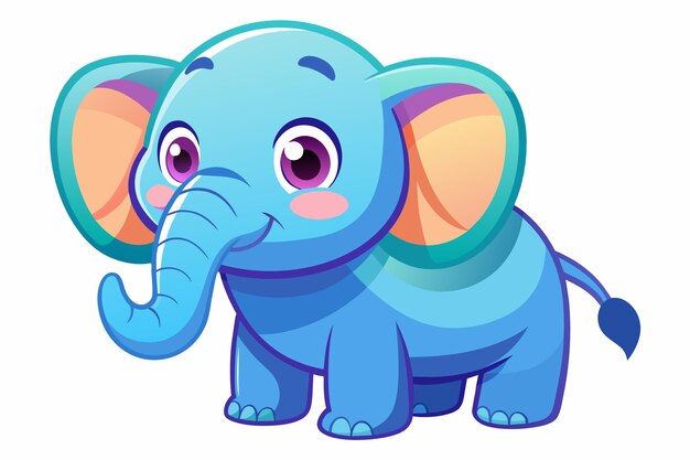 Cute elephant mischievous gradient-illustration mit weißem hintergrund