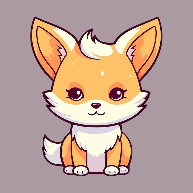 Vektor cute fox vector zeichentrickfigur