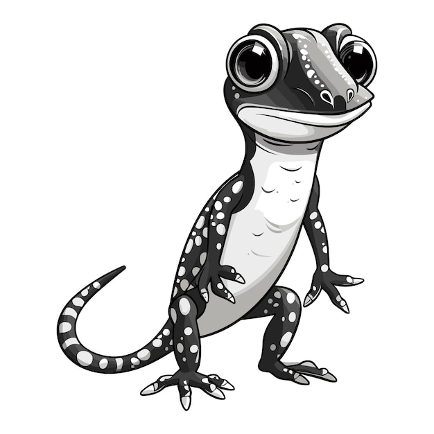 Cute gecko cartoon vector art illustration design