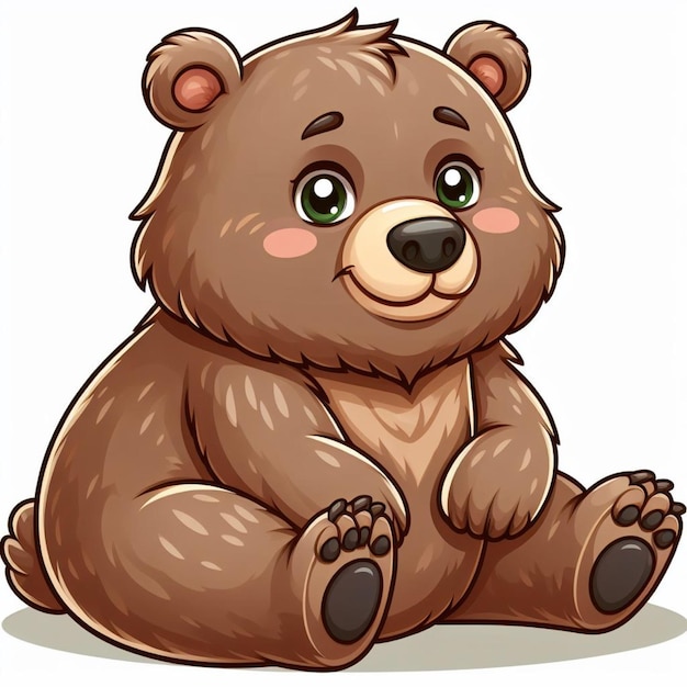 Vektor cute grizzly bear vector zeichentrickfilm-illustration