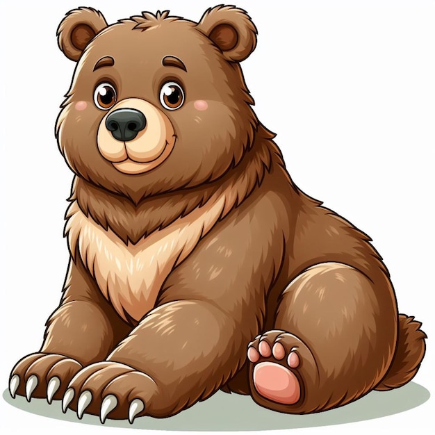 Cute grizzly bear vector zeichentrickfilm-illustration