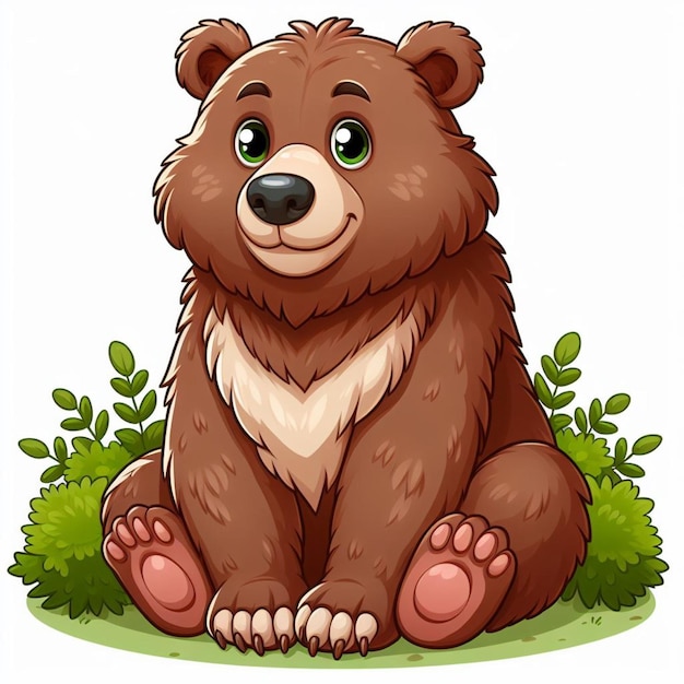 Cute grizzly bear vector zeichentrickfilm-illustration