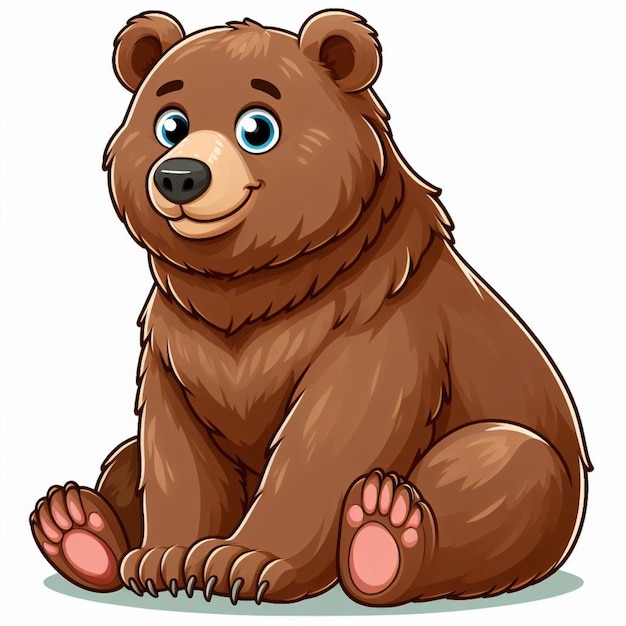 Vektor cute grizzly bear vector zeichentrickfilm-illustration