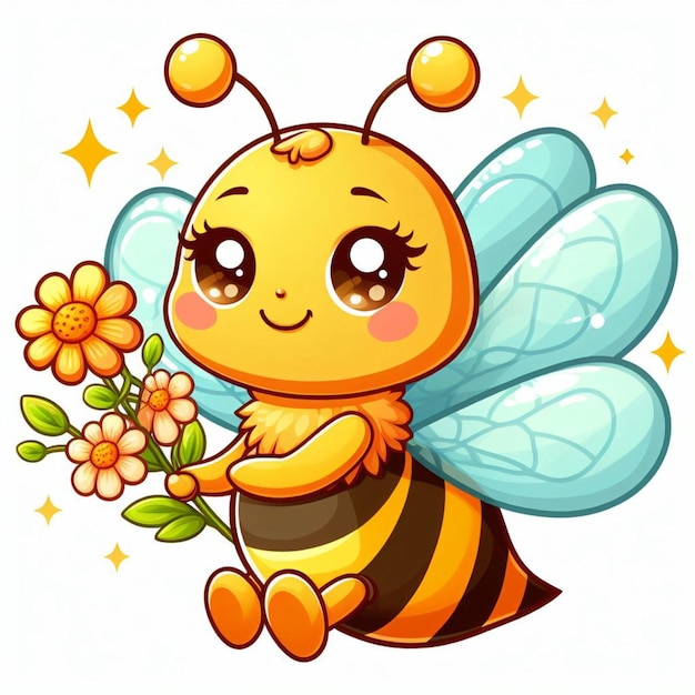 Cute Honey Bee Vector Zeichentrickfilm-Illustration