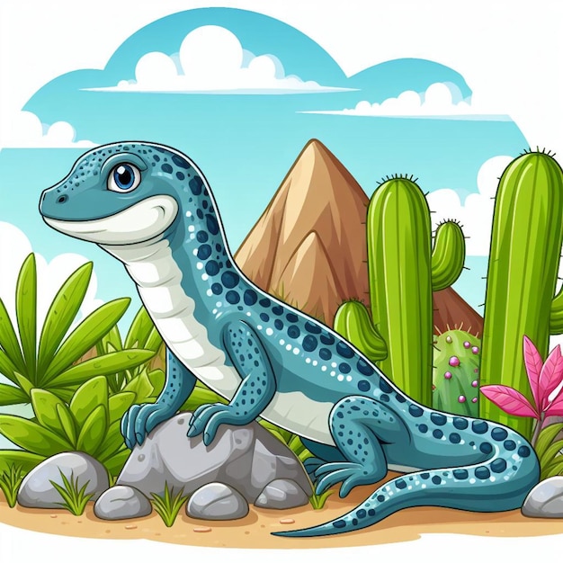 Cute lizard vector zeichentrickfilm-illustration