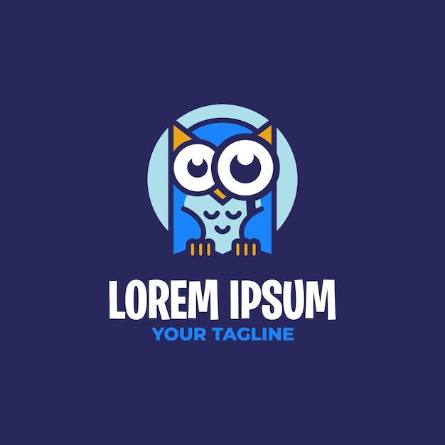 Vektor cute owl detective logo template