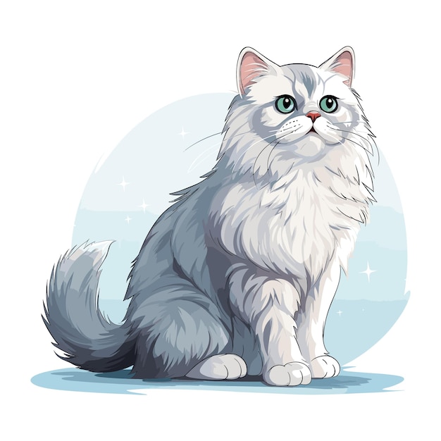 Vektor cute persian cat cartoon vector art illustration design