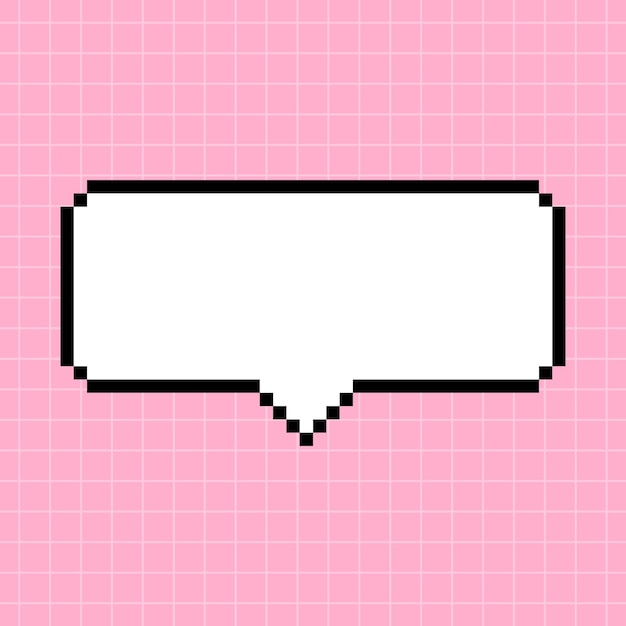 Cute rechteckiger Rahmen in Form eines Pixel-Dialogfeldes auf einem rosa karierten Hintergrund Vektor