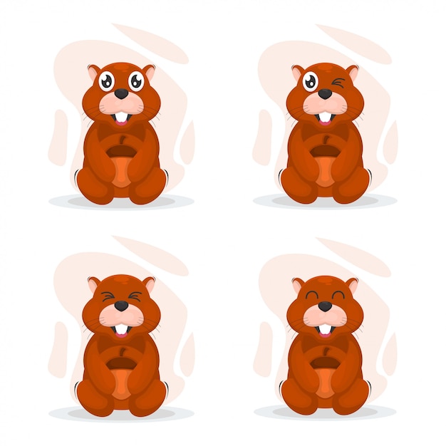 Cute squirrel mascot cartoon vector