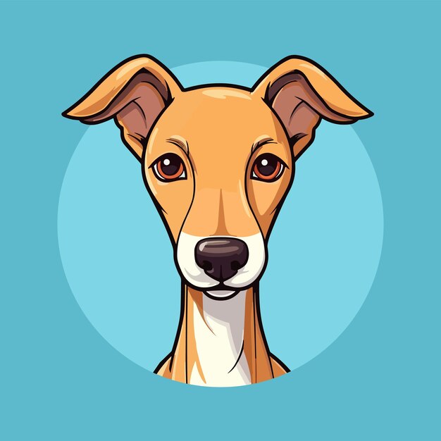 Cute vector cartoon greyhound hund