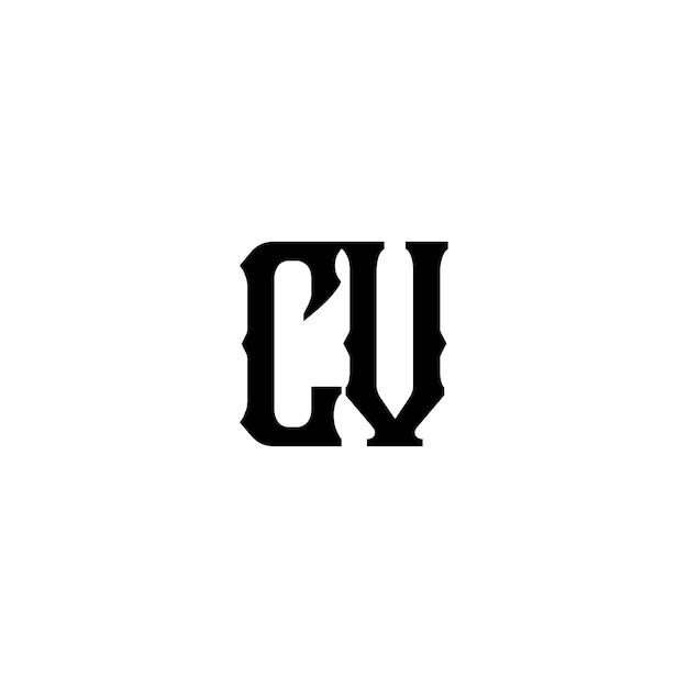 CV-Monogramm-Logo-Design, Buchstabe, Text, Name, Symbol, monochromes Logo, Alphabet-Zeichen, einfaches Logo