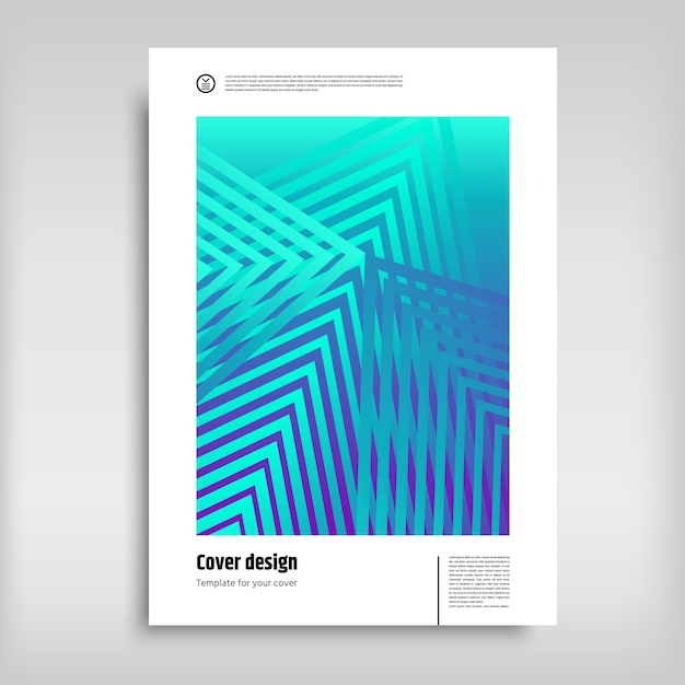 Cyan-Blau-Violett-Halbton-Gradient-Vektorabdeckungen Vorlagen mit geometrischen Formen Journal-Magazin-Design-Hintergrundsatz Hipster-Muster-Cover-Kollektion Modernes Design für Poster