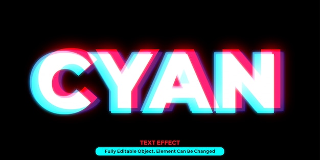 Cyan leuchtender Texteffekt