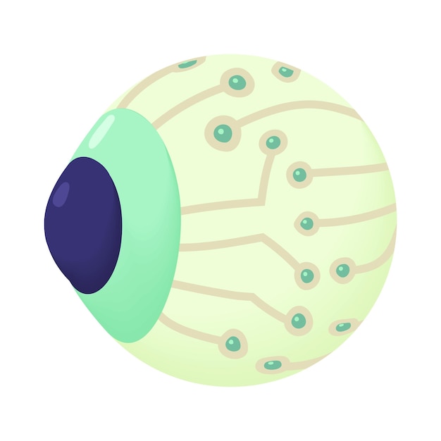 Vektor cyber-augen-symbol im cartoon-stil isoliert auf weißem hintergrund innovationssymbol