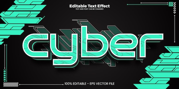 Cyber-bearbeitbarer Text-Effekt im modernen Cyber-Trend-Stil