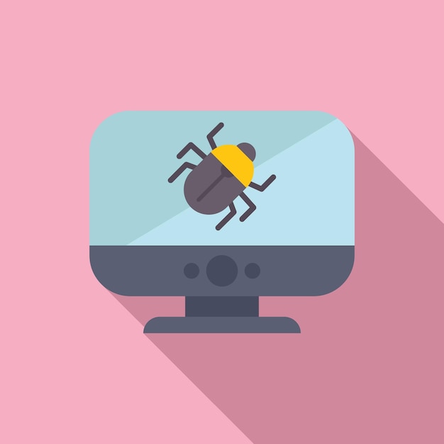Cyber-Bug auf dem Computer-Ikon digitaler Bedrohungskonzept
