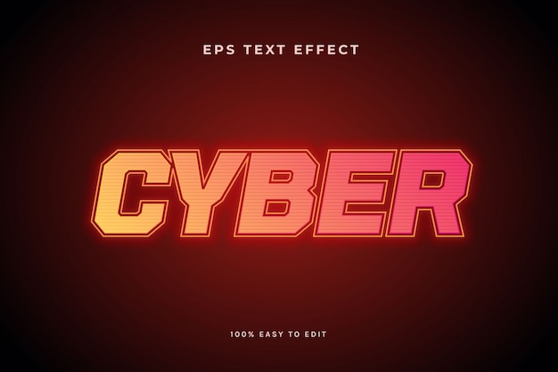 Cyber gelb roter Texteffekt