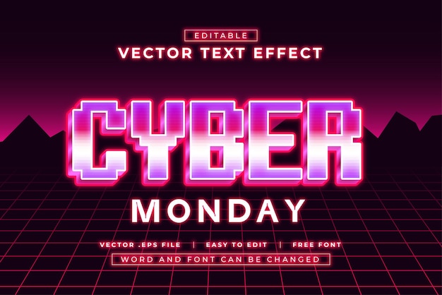 Cyber Monday 3D-bearbeitbarer Text-Effekt-Stil