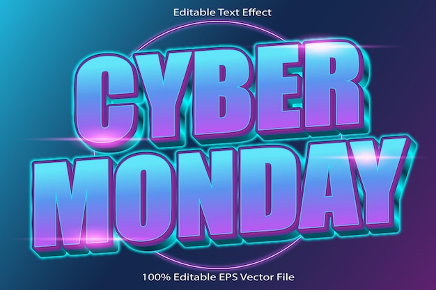 Cyber Monday bearbeitbare Texteffekte mit Cartoon-Gradient-Stil