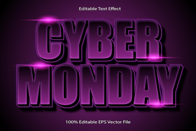 Cyber Monday bearbeitbare Texteffekte mit Cartoon-Gradient-Stil