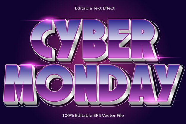 Cyber Monday bearbeitbare Texteffekte mit Cartoon-Gradient-Stil