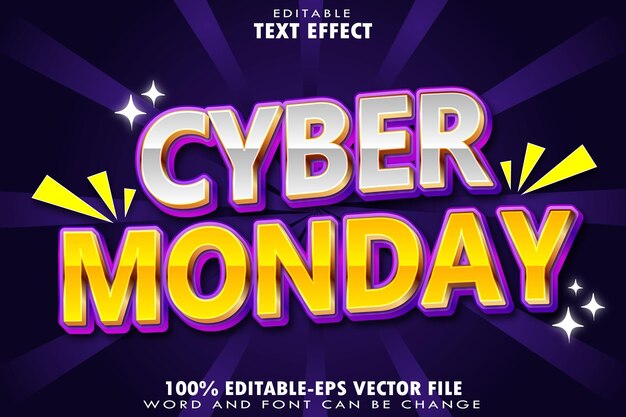 Cyber Monday Bearbeitbarer Text-Effekt Transform Emboss Gradient Style