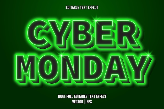 Cyber Monday bearbeitbarer Texteffekt im Neonstil