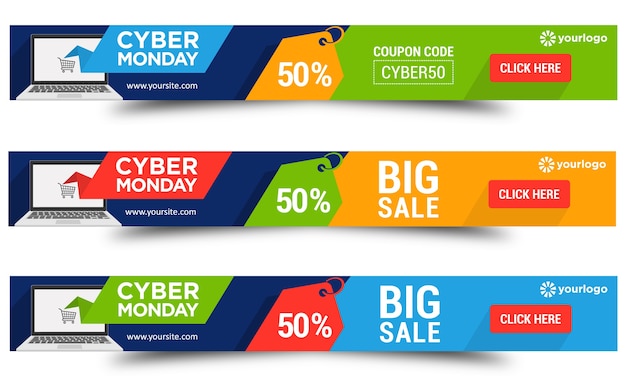 Cyber ​​monday flat style rangliste banner