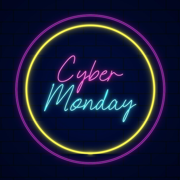 Cyber monday-konzept mit neon