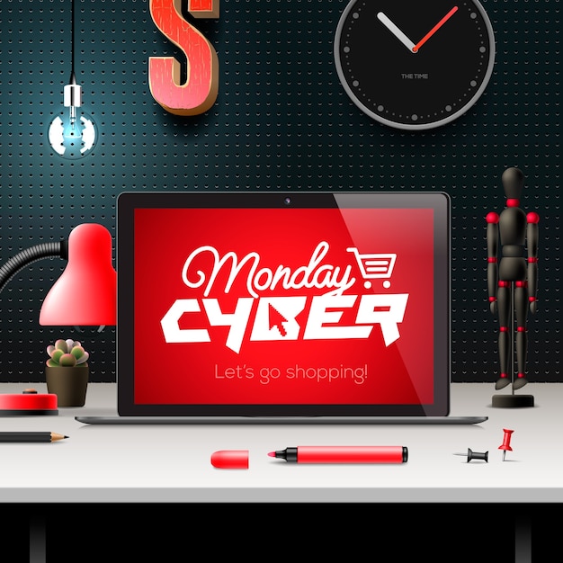 Vektor cyber monday konzeptdesign