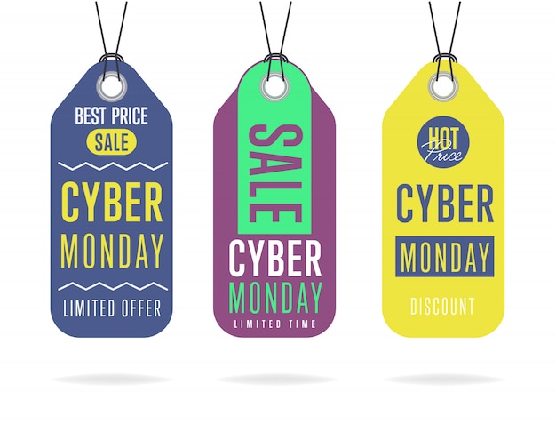 Cyber monday sale aufkleber sammlung isoliert