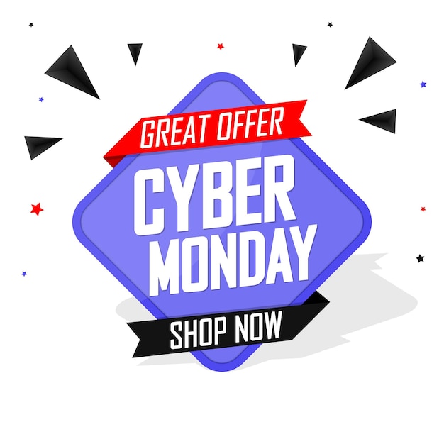 Cyber monday sale poster-design-vorlage oder banner für shop- und online-shop-vektorillustration