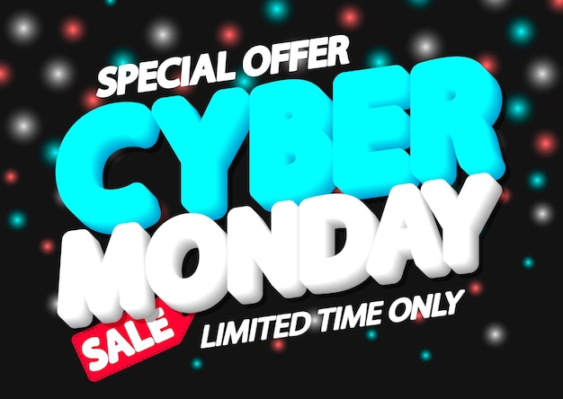 Cyber monday sale poster-design-vorlage oder banner für shop- und online-shop-vektorillustration