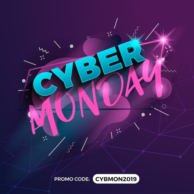 Vektor cyber monday sale promotion banner mit promo-code-feld