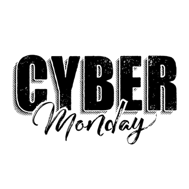 Cyber-monday-sale-schriftzug-vektorillustration