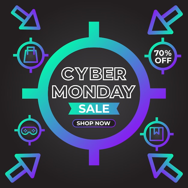 Vektor cyber monday sale social media post promotion