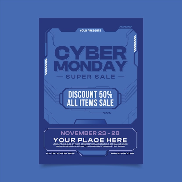 Cyber Monday Tech-Druckvorlage