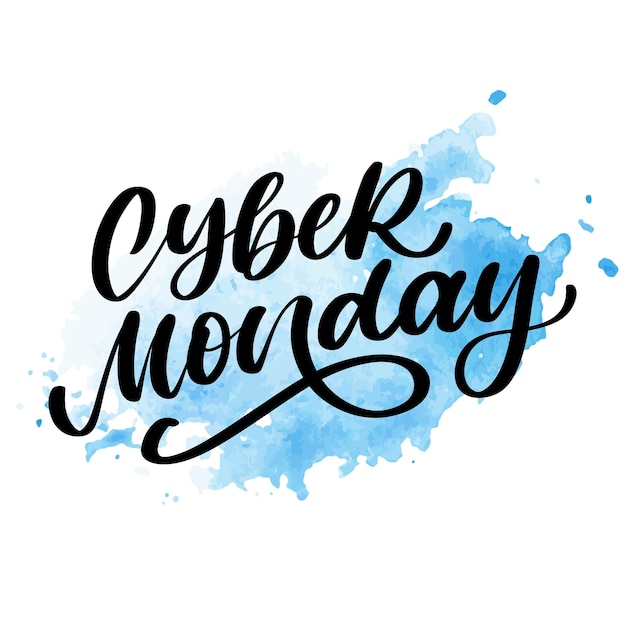 Cyber monday vector schriftzug kalligraphie textpinsel